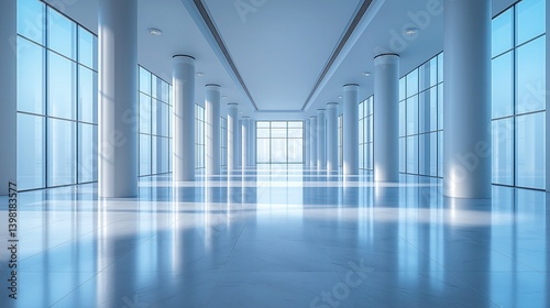 Wallpaper Mural  Empty conference space with large pillars Torontodigital.ca