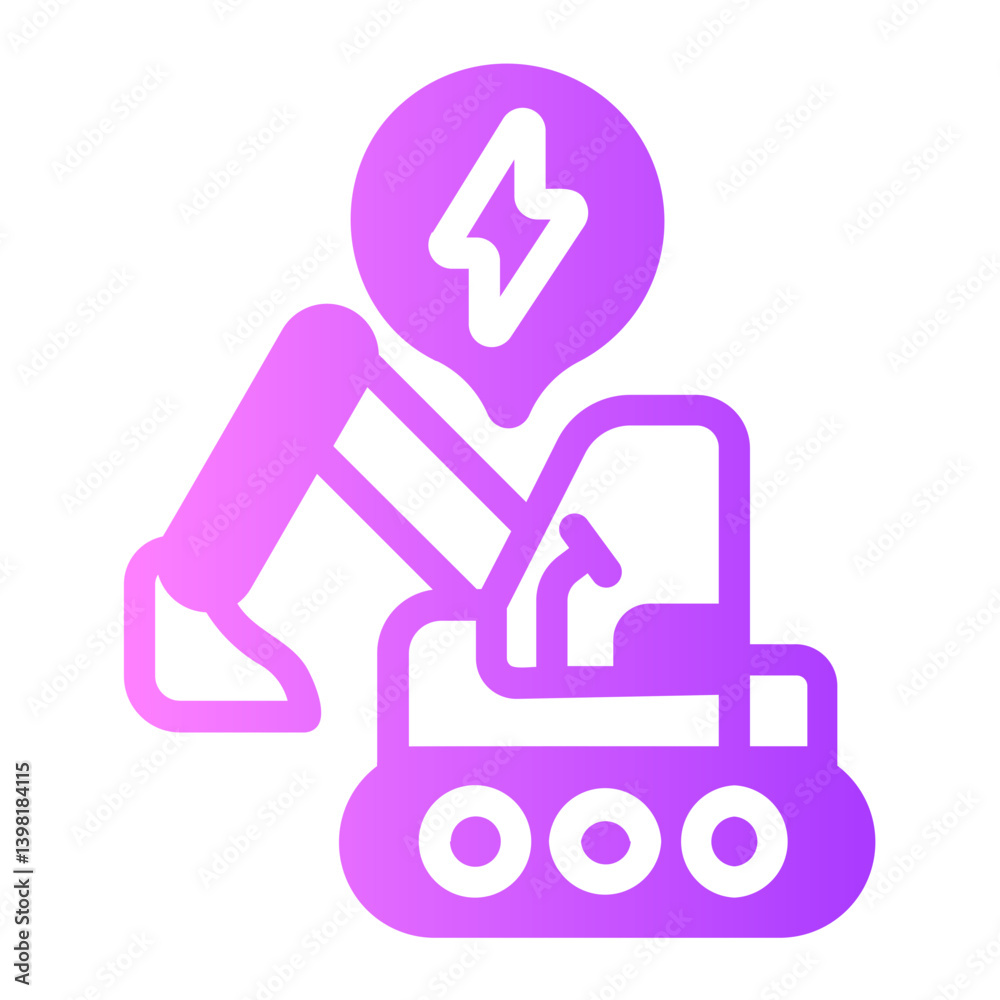 excavator gradient icon excavator gradient icon