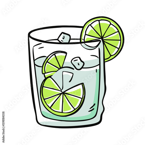 gin and tonic with lime icon, gin and tonic with lime vector illustration-simple illustration of gin and tonic with lime, perfect for gin and tonic with lime logos and icons
