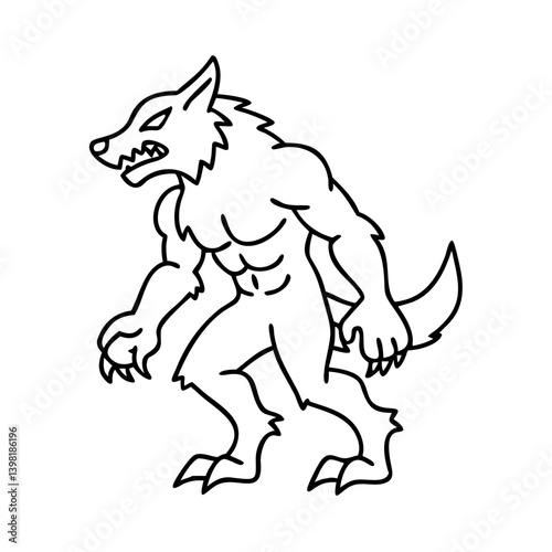 werewolf icon, werewolf vector illustration-simple illustration of werewolf, perfect for werewolf logos and icons