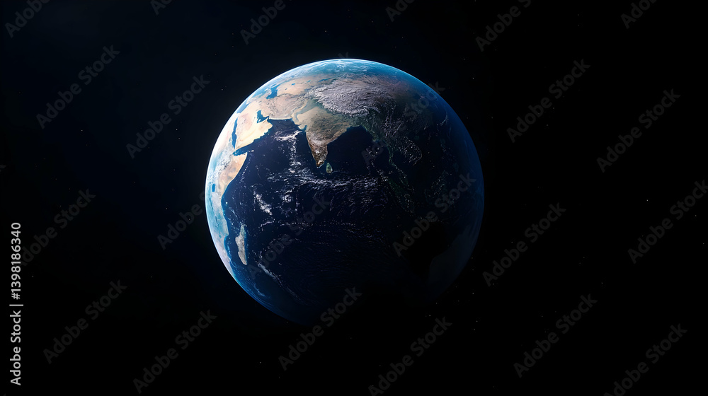 Fototapeta premium Pixelated Earth In Space