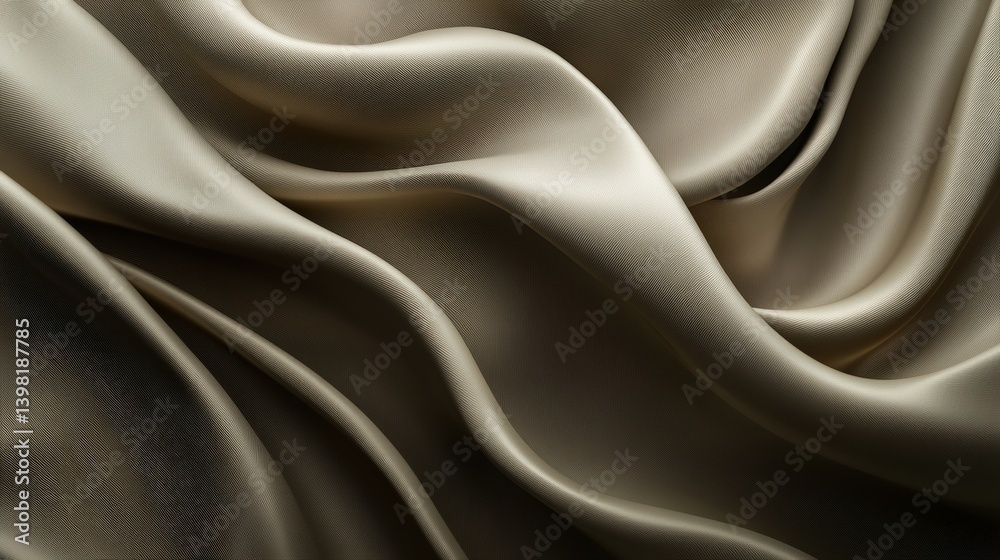 Fototapeta premium Elegant flowing silk fabric with soft texture and gentle waves creating a luxurious appearance for fashion and design projects, textile art concept