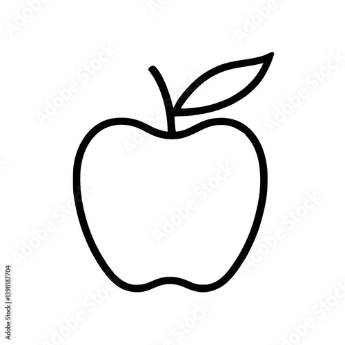 Apple Coloring Book Page for Kids