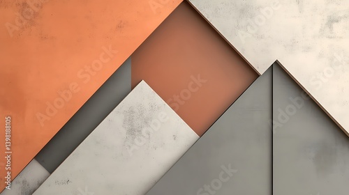 Muted orange and gray abstract background with smooth-edged triangles 