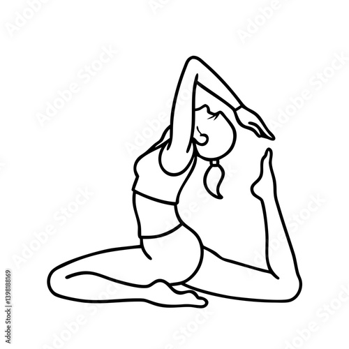 Fotografie yoga pose icon, yoga pose vector illustration-simple illustration of yoga pose,