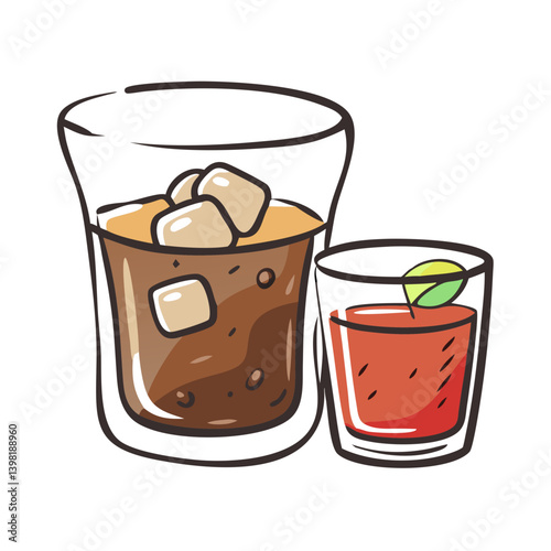 rum and coke icon, rum and coke vector illustration-simple illustration of rum and coke, perfect for rum and coke logos and icons