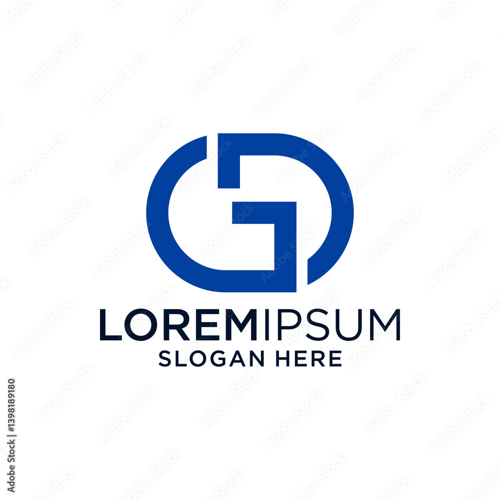Modern Blue Geometric Letter G Logo Design Modern Blue Geometric Letter G Logo Design
