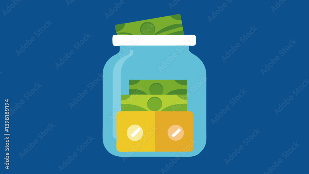 Money Saving Jar A jar labeled Savings filled with coins and bills representing the financial benefits of participating in the Buy Nothing Challenge. Money Saving Jar A jar labeled Savings filled with coins and bills representing the financial benefits of participating in the Buy Nothing Challenge.
