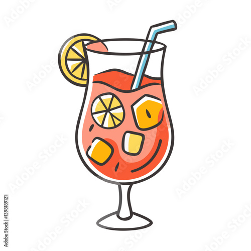 sangria glass icon, sangria glass vector illustration-simple illustration of sangria glass, perfect for sangria glass logos and icons