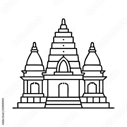 hindu temple icon, hindu temple vector illustration-simple illustration of hindu temple, perfect for hindu temple logos and icons