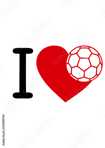 i love ballon handball coeur