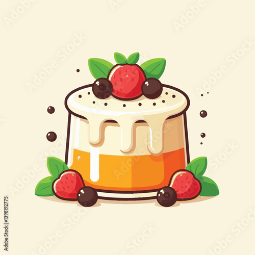 cream, dessert, sweet, food, gourmet, milk, red, italian, jelly, pudding, white, vanilla, mint, sauce, background, panna, cotta, decoration, mousse, snack, delicious, plate, berry, fruit, fresh, panna