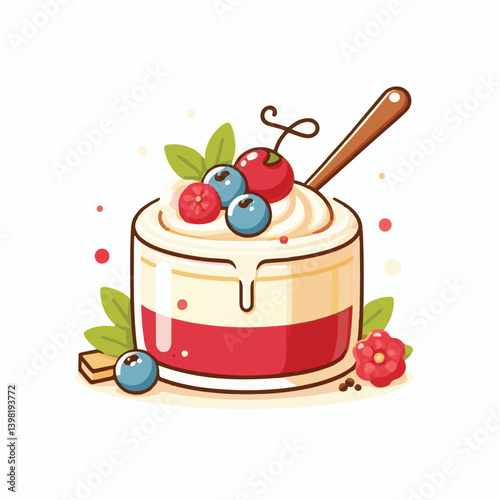 cream, dessert, sweet, food, gourmet, milk, red, italian, jelly, pudding, white, vanilla, mint, sauce, background, panna, cotta, decoration, mousse, snack, delicious, plate, berry, fruit, fresh, panna