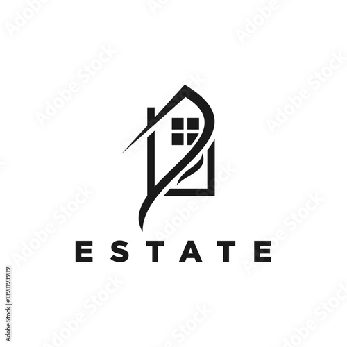 Modern Real Estate Logo Design Featuring a Stylized House Icon