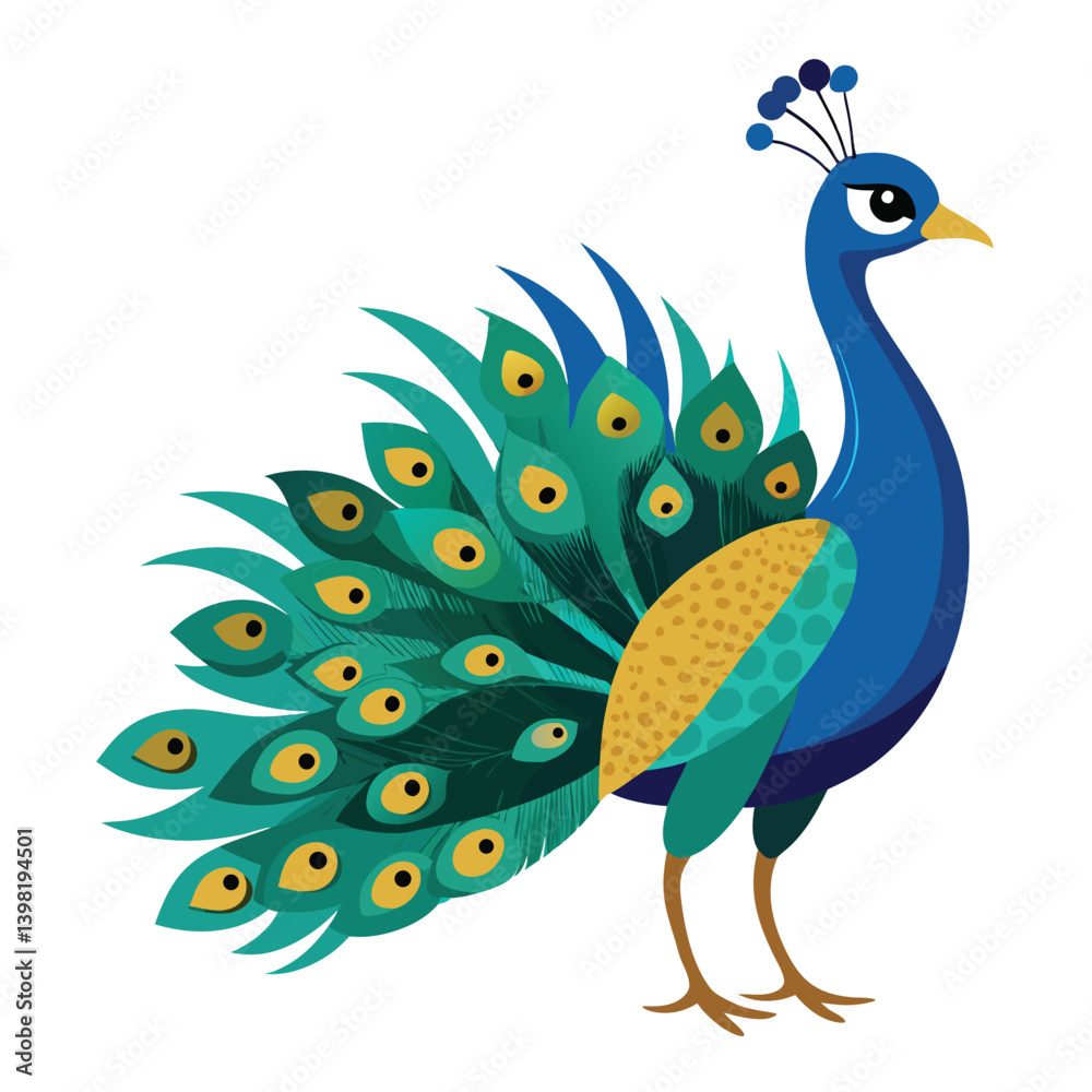 Obraz premium Peacock isolated on white background