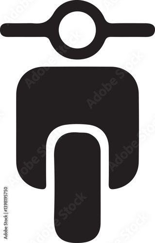 Scooter icon vector male person profile avatar symbol for transportation in flat color glyph pictogram illustration