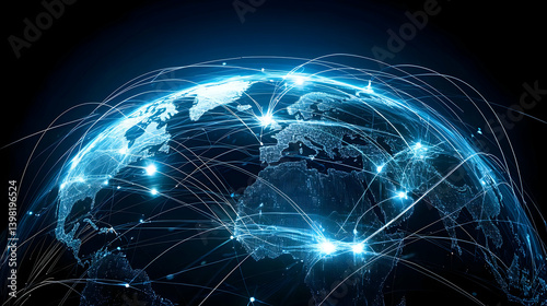 Digital Global Network Earth Graphic
