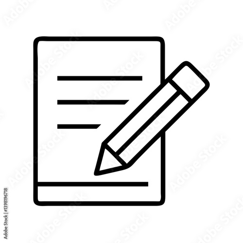 Writing document with pencil icon vector illustration for business concept use