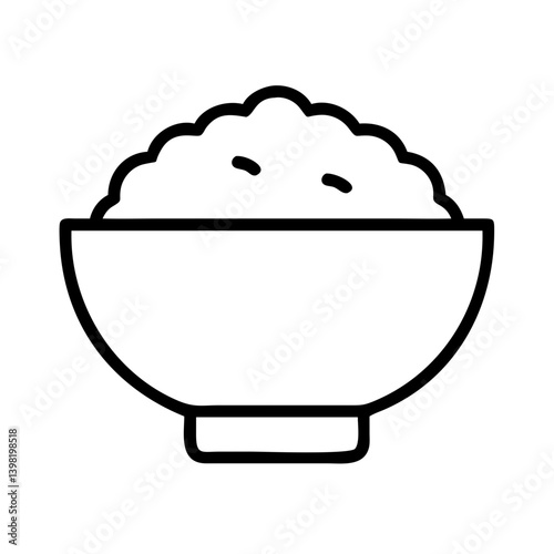 Bowl of rice drawing vector illustration for asian cuisine and food concepts