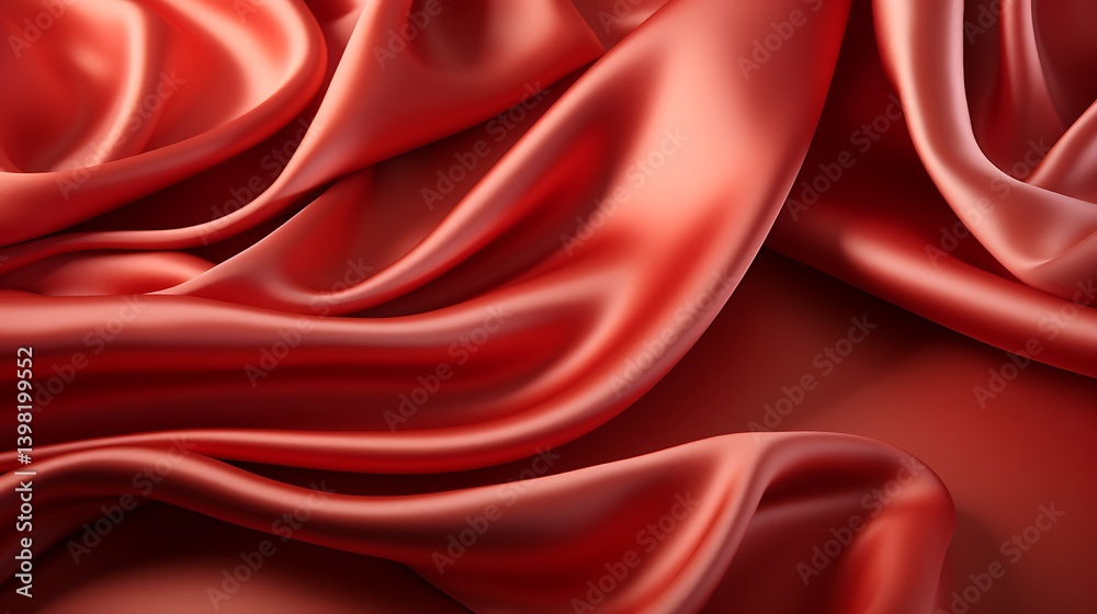 Obraz premium Crimson Silk Drapery: A Study in Texture and Light