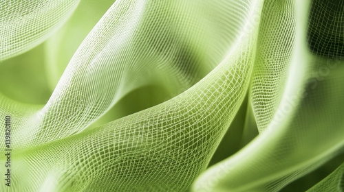 Intricate green mesh close-up showcases delicate textures Generative AI