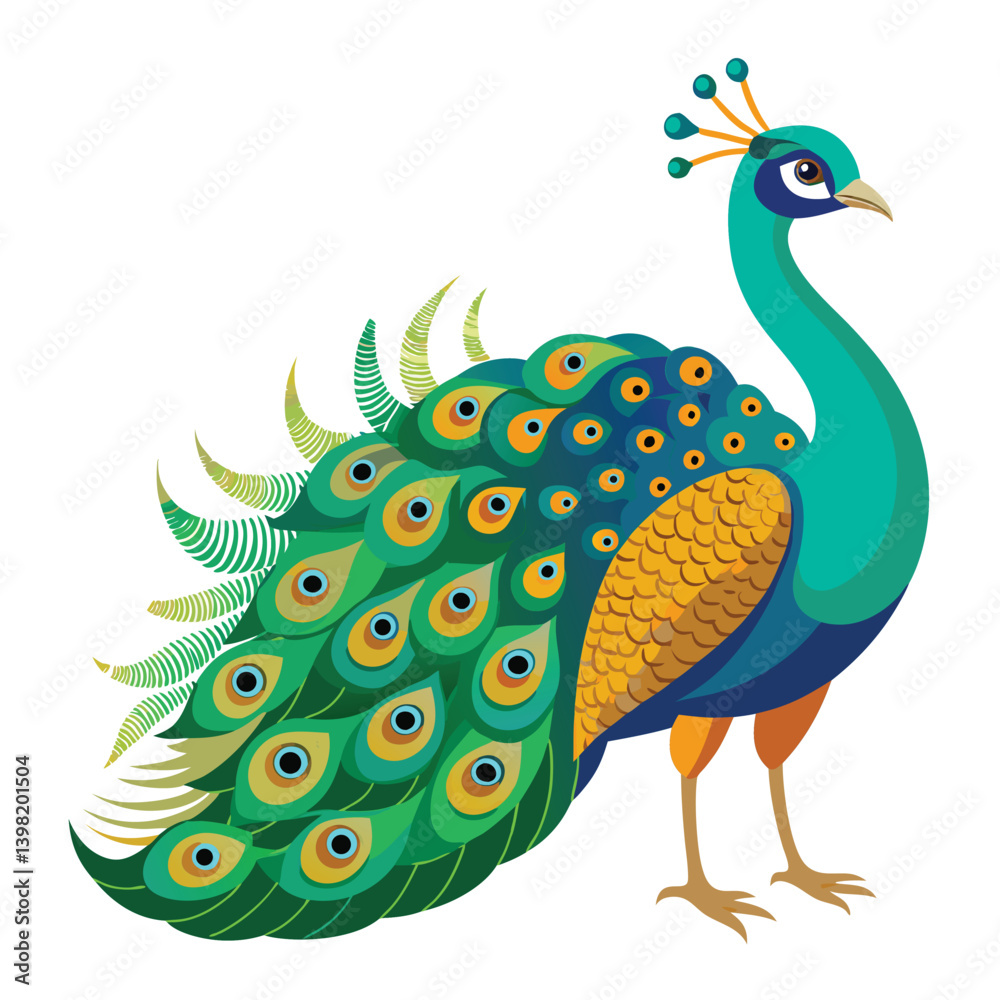 Obraz premium Peacock isolated on white background