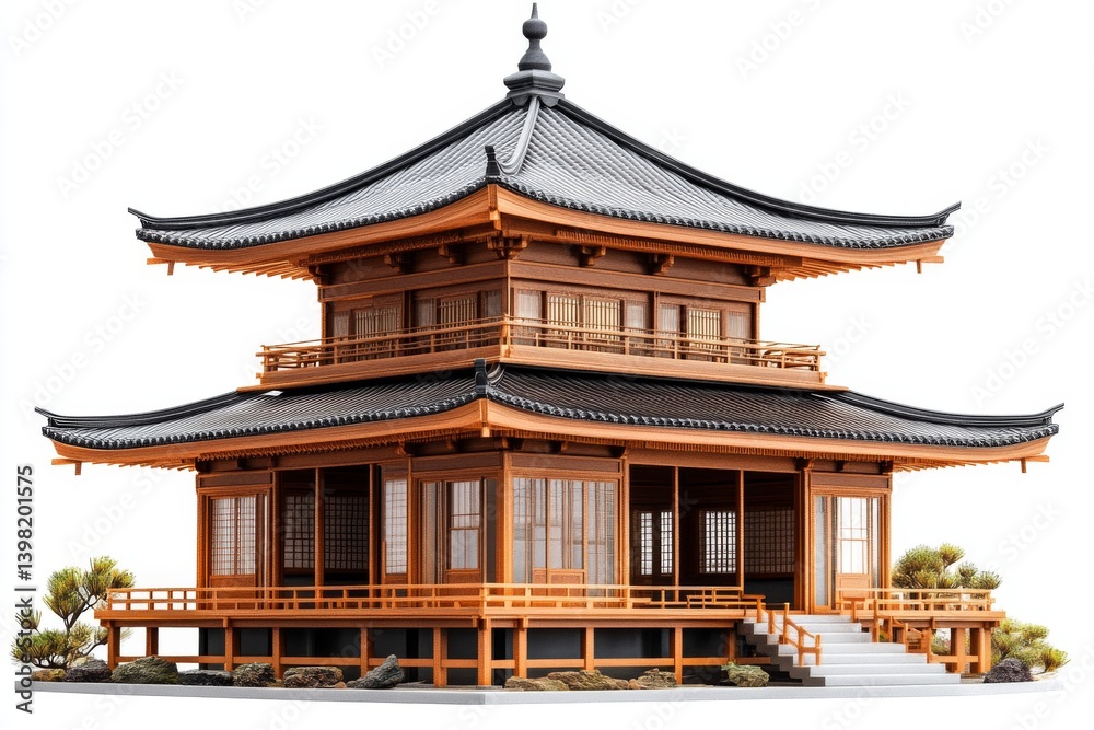 Exquisite Japanese Wooden Pagoda Temple Architecture Two Story Design Asian Temple Exquisite Japanese Wooden Pagoda Temple Architecture Two Story Design Asian Temple