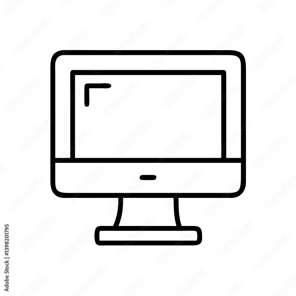 Computer monitor display screen technology device outline vector illustration Computer monitor display screen technology device outline vector illustration