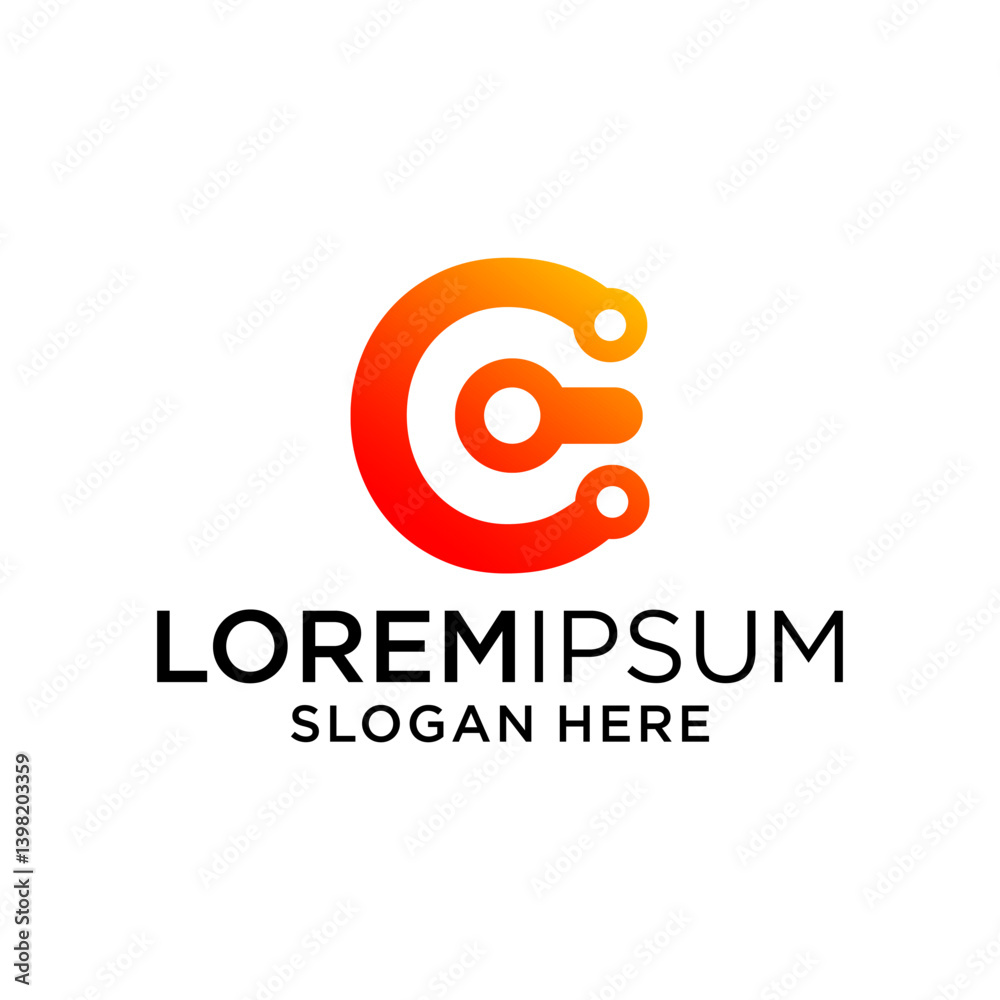 Orange Gradient Letter C Logo Design Orange Gradient Letter C Logo Design