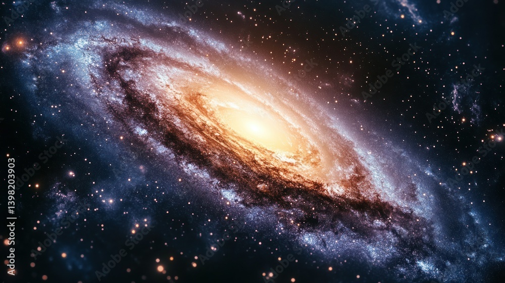 Fototapeta premium Spiral galaxy in deep space (6)