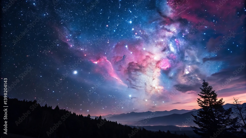 Fototapeta premium aurora borealis in the mountains