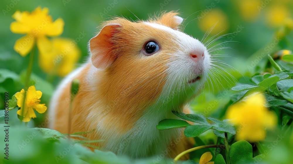 Adorable guinea pigs, closeup look at these cute, fluffy cavies in their natural habitat Adorable guinea pigs, closeup look at these cute, fluffy cavies in their natural habitat