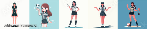 vector woman wearing referee costume