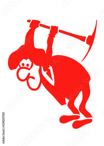 homme creuse trou pioche