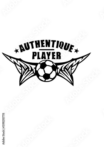 authentique player foot football logo aile club