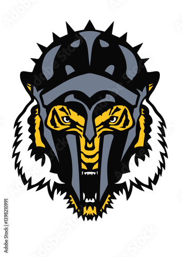 tigre casque gladiateur animal sauvage