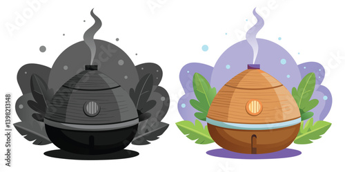 Cedarwood Essential Oil Diffuser in a wood or glass bottle containing liquid, placed next to various bottles of oil, vinegar, and medicine in a chemistry setting