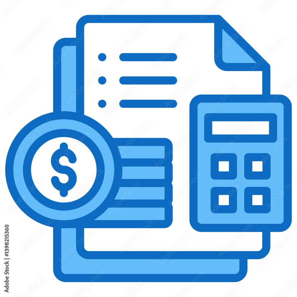 Credit Icon Financial Projection and Management Blue Fill Design Vector Concept Credit Icon Financial Projection and Management Blue Fill Design Vector Concept