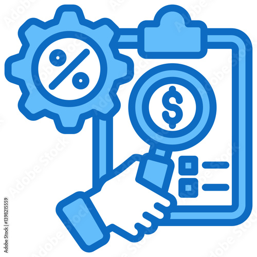 Financial Ratio Icon Financial Projection and Management Blue Fill Design Vector Concept