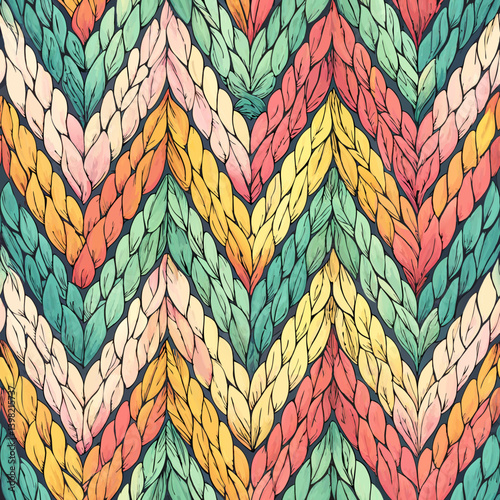 Colorful Seamless Knitted Texture Pattern – Bright Yarn Backgrounds
