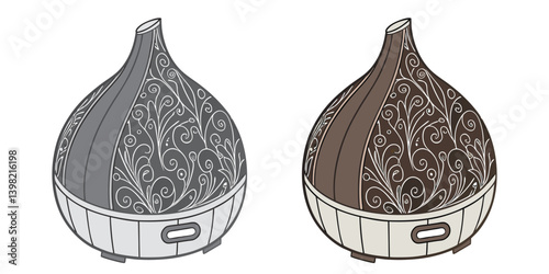 Cedarwood Essential Oil Diffuser in a wood or glass bottle containing liquid, placed next to various bottles of oil, vinegar, and medicine in a chemistry setting