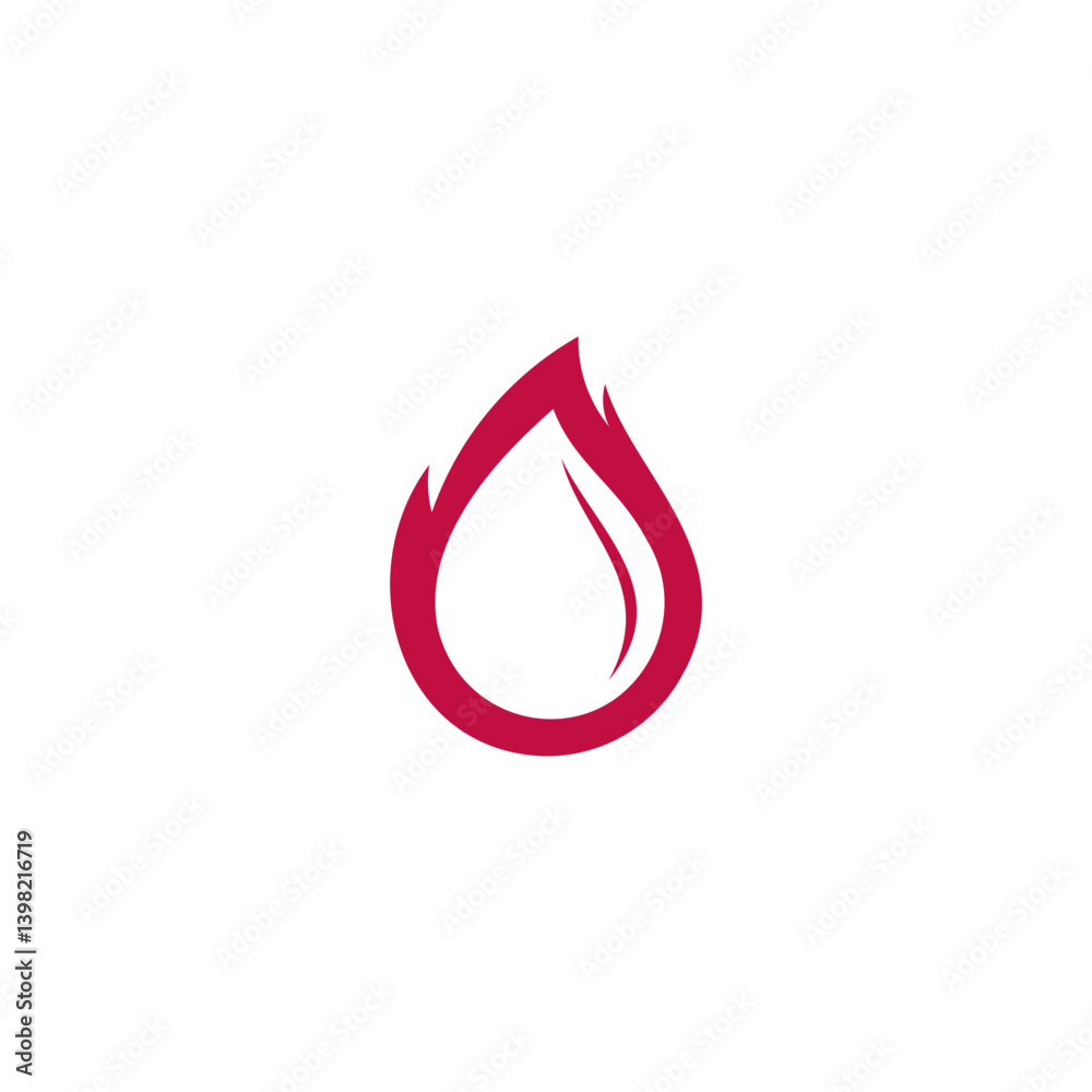 Red Abstract Water Drop Flame Icon Graphic Design Red Abstract Water Drop Flame Icon Graphic Design