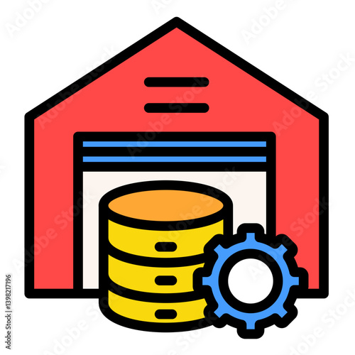 Business Data Warehousing  Icon Element For Design	