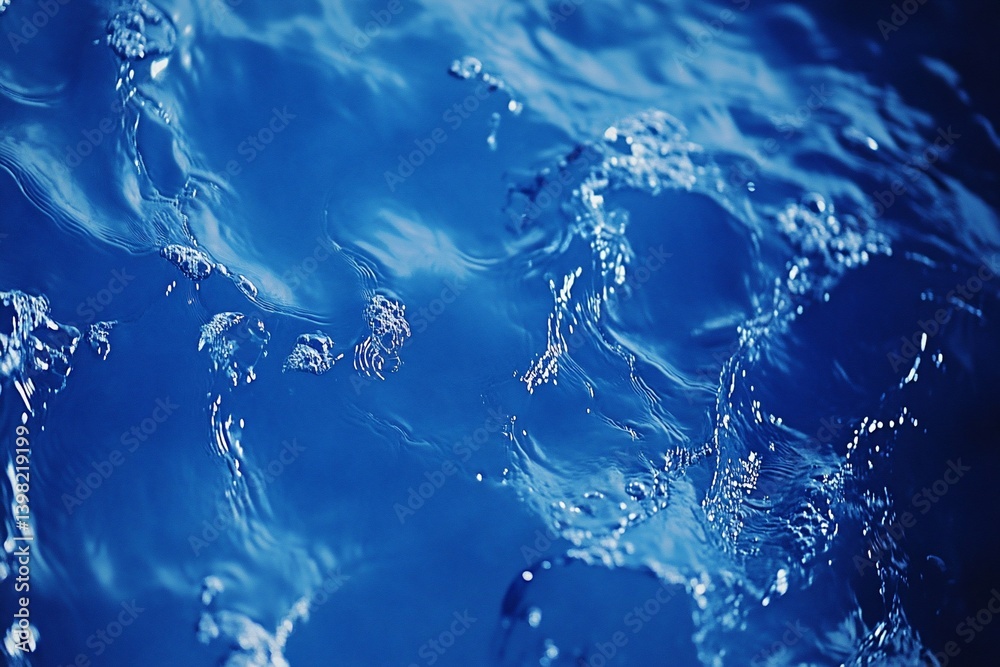 Close-up of deep blue ocean water with subtle ripples and reflections.
