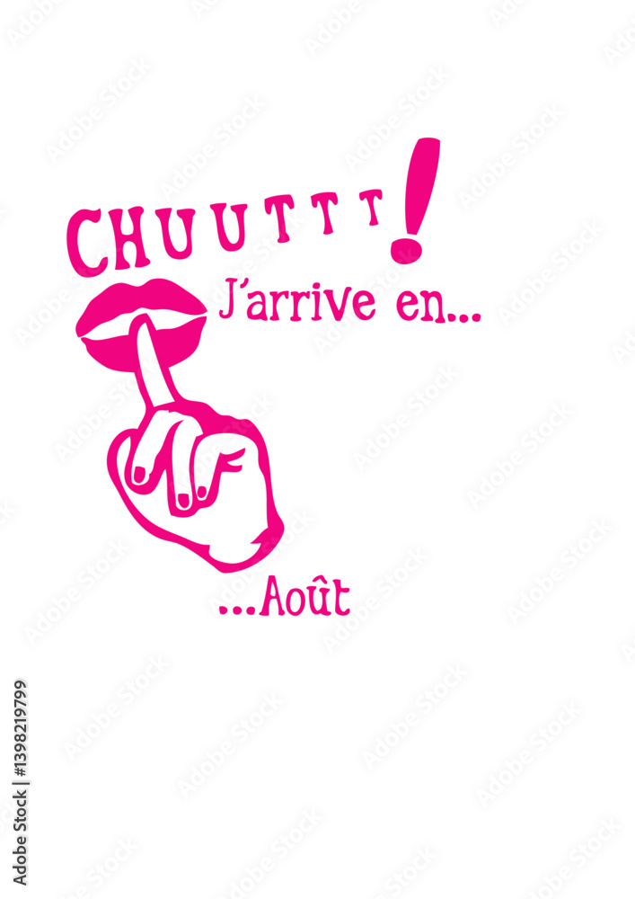 Obraz premium aout chut bebe arrive mois doigt levre enceinte naissance