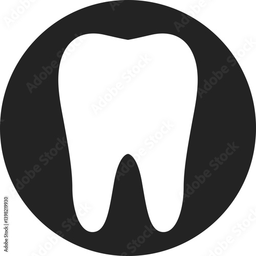 Flat Tooth Icon Vector Icon Stock Illustration