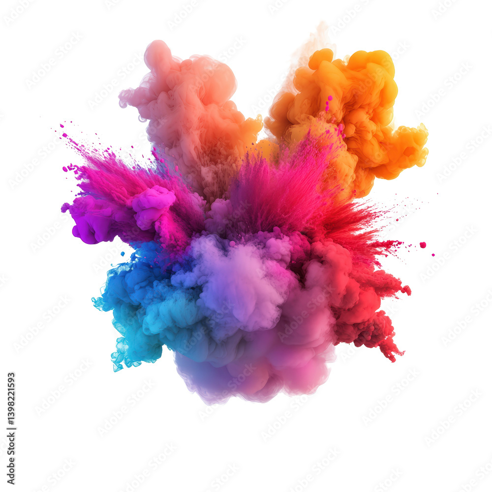 Fototapeta premium Beautifully swirling colored ink floating gracefully in the air creating an artistic and dynamic visual display isolated on transparent background..