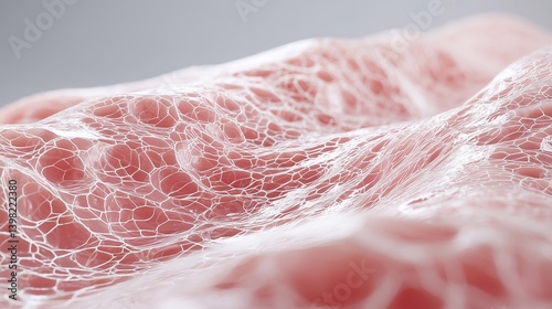 Ultra-detailed texture of synthetic artificial skin used in biotechnology, tissue regeneration, and advanced wound healing research and graft treatments. Generative AI. photo