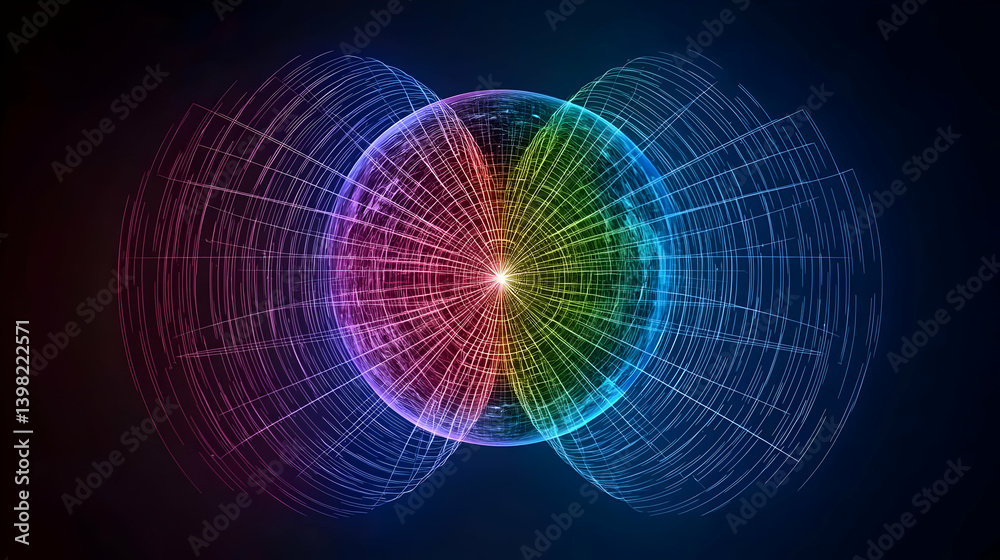 Fototapeta premium Abstract Glowing Colorful Sphere Design