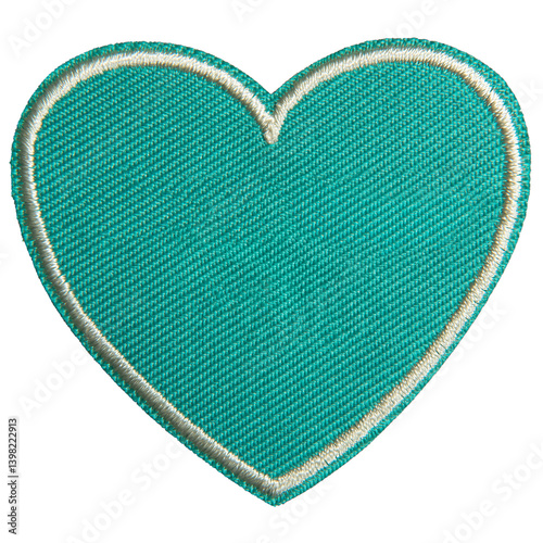 Green heart iron patch badge